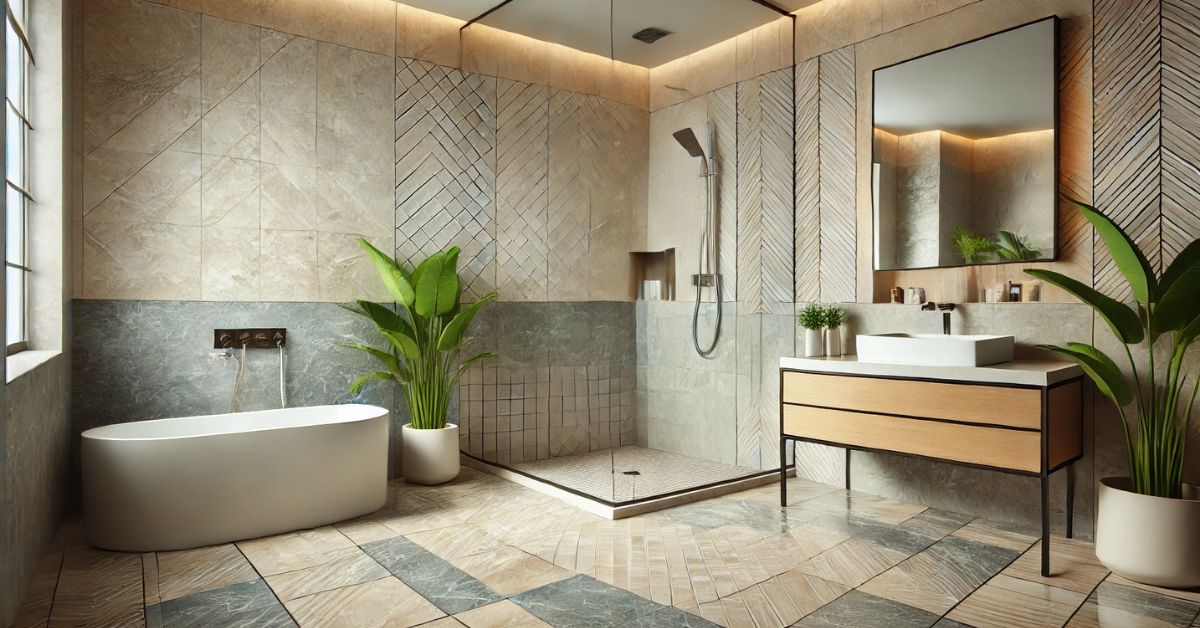 Badeværelse med fliser